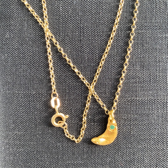 Alighieri The Faint Moonlight Emerald Pendant Necklace - Picture 3 of 12